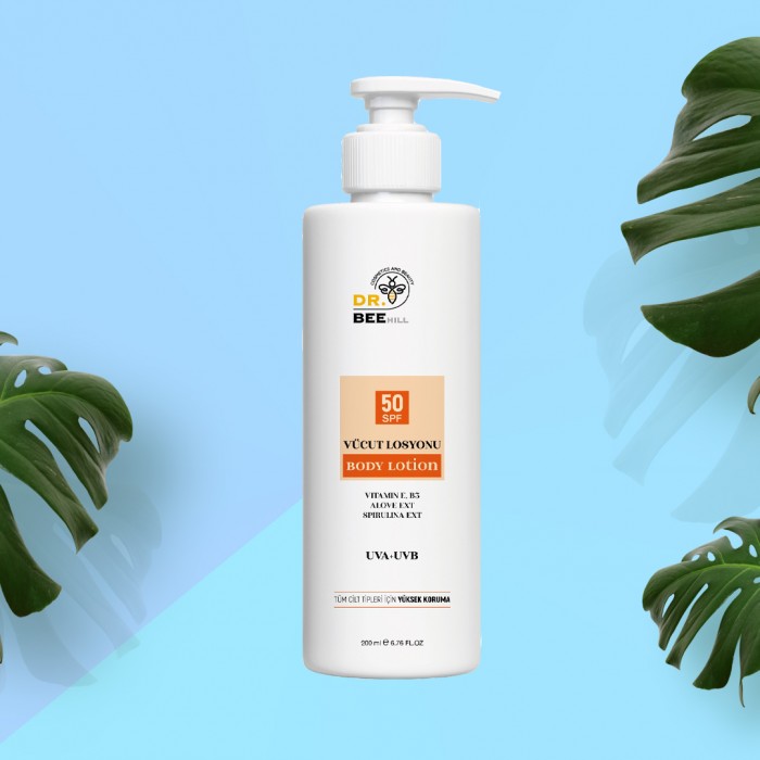  Spf 50+ Tüm Ciltler Için Yüksek Korumalı Vücut Güneş Losyonu 200ml